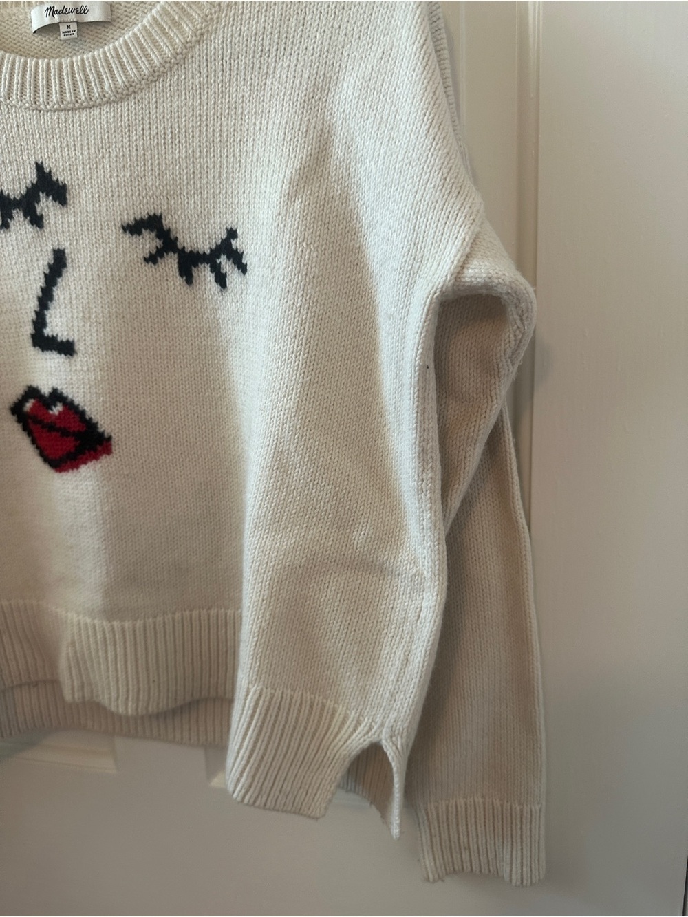 Madewell Cream Knit Face Sweater - Picture 3 of 8
